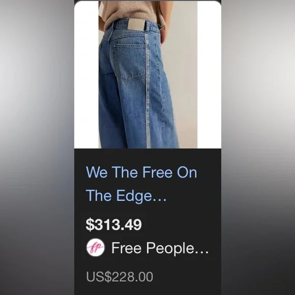 We The Free On The Edge Selvedge Jeans | 100% Cotton | Size 27 - Picture 8 of 9